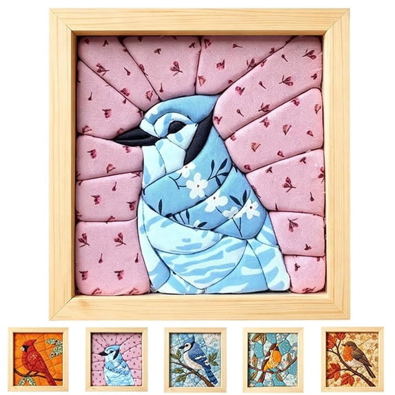 KRONDO DIY Fabric Art Kit, No-Sew Craft with Wooden Frame & Tucking Tool for Wall Decor & Relaxing Hobby