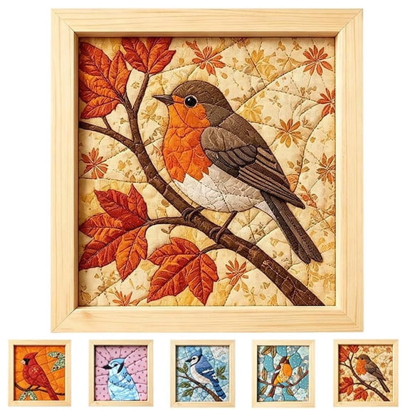 KRONDO DIY Fabric Art Kit, No-Sew Craft with Wooden Frame & Tucking Tool for Wall Decor & Relaxing Hobby