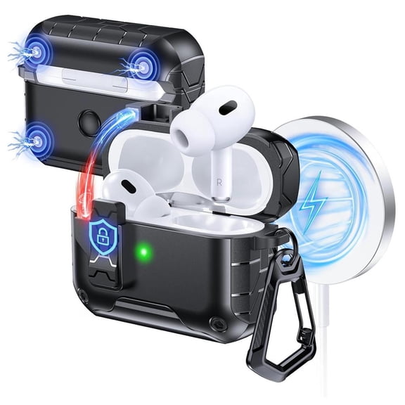 KRONDO Earphone Case With Secure Lock for AirPods Pro 3 Shockproof Protection for AirPods Cover Accessories Pro 3