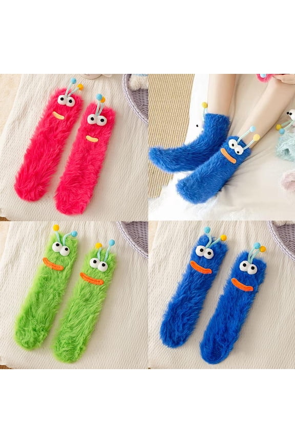 Fuzzy Slipper Socks - 3 Pairs Plush Warm Winter Socks for Women, Soft & Thick for Home, Perfect Holiday Gift Set