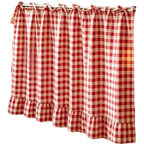 KRONDO Handmade OvenSkirts Curtain, Farmhouse Kitchen Decor with Ruffles & Ribbon Ties, Clutter For Farmhouse Elevate & Hide