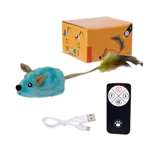 KRONDO Interactive Toy Mouse Moving Toys Simulation Mouse Robotic Toy Remote Self Toys Play for Cat Controlled Squeaky