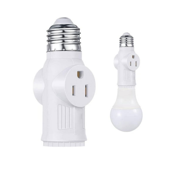 KRONDO Light Bulb Socket Adaptor,Socket Adapter,3 Prong Light Socket Adapter Plug,Screw to Bayonet Bulb Socket Adaptor Convertor,for E26 E27