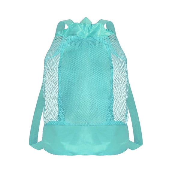 KRONDO Mesh Beach Toy Bag with Drawstring – 9.1x19.7 Inch Backpack for Sand Toys, Quick Draining for Pool and Beach