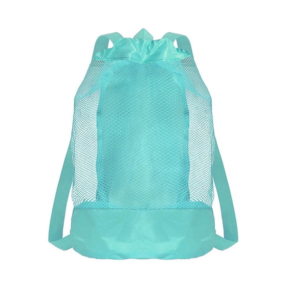 KRONDO Mesh Beach Toy Bag with Drawstring – 9.1x19.7 Inch Backpack for Sand Toys, Quick Draining for Pool and Beach