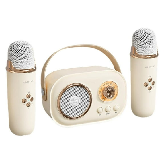 KRONDO Mini Karaoke Machine with 1/2 Wireless Microphones, Karaoke Machine for Kids Adults, Portable Bluetooth Speaker for Home Parties Gathering, Birthday Gifts for Girls Boys All