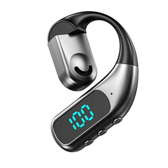 KRONDO One Ear Headset Open Ear -Bone-Conduction Headphones Wireless Bluetooth Headset Earpiece with Microphone for Cell Phones 30H Playtime,Ear Piece Earphones for Sports Work