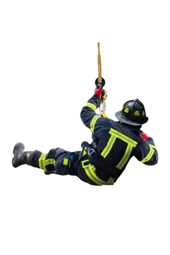 Personalized Christmas Firefighter Pendant,Acrylic Creative Fire Peripheral,Car Pendant Keychain,Christmas Tree Home Decoration,For Keychain Window Decoration Wind Chimes