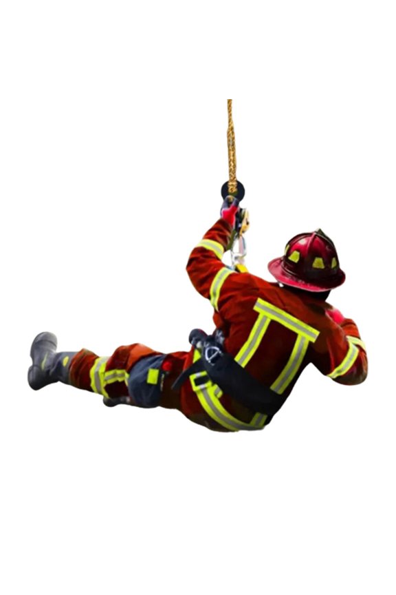 Personalized Christmas Firefighter Pendant,Acrylic Creative Fire Peripheral,Car Pendant Keychain,Christmas Tree Home Decoration,For Keychain Window Decoration Wind Chimes