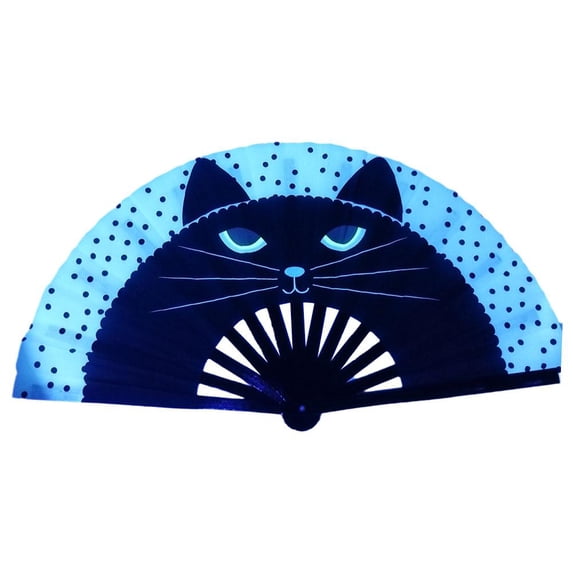 KRONDO Reflective Folding Hand Fan Cloth Bamboo Fan Craft Hand Fans Handheld Fan Dance Fan for Festival Music Dancing Parties