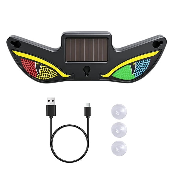 KRONDO Solar Demon Eye LED Car Window Light - Solar Powered Evil Eyes Windshield Decor with Vibration , Waterproof Anti-Theft Warning Strobe Light for Car Truck SUV