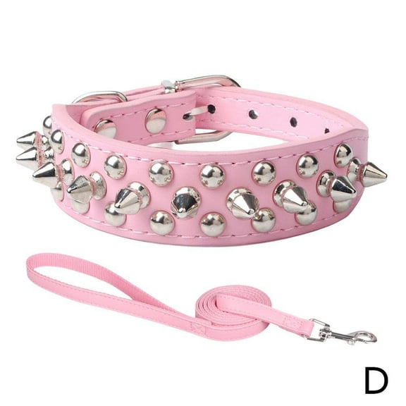 KRONDO Spiked Dog Collar with Mushroom Rivets, Soft PU Leather Adjustable Pet Collar with Studded Protection for Small Medium Large Dogs, Anti-Bite Outdoor Puppy Neckband