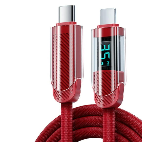 KRONDO USB C Cable with Display, 120W Smart Digital Display Data Cable, USB C to USB C Display Cable for Laptops, Smartphones, Tablets