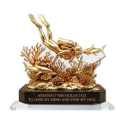 KRONDO Undersea Explorers Shark Desk Ornament Diving Enthusiasts Office Decor Acrylic Plaque