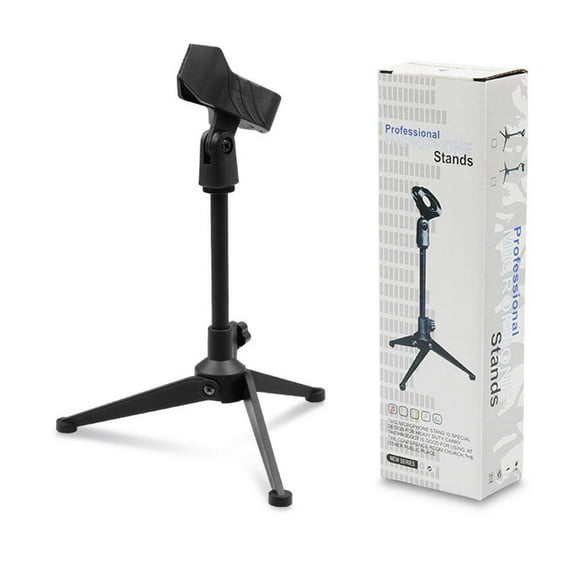 KRONDO Universal Microphone Stand Desktop Tripod Mini Portable Table Stand Adjustable Bracket Bracket Clip Mic Lightweight