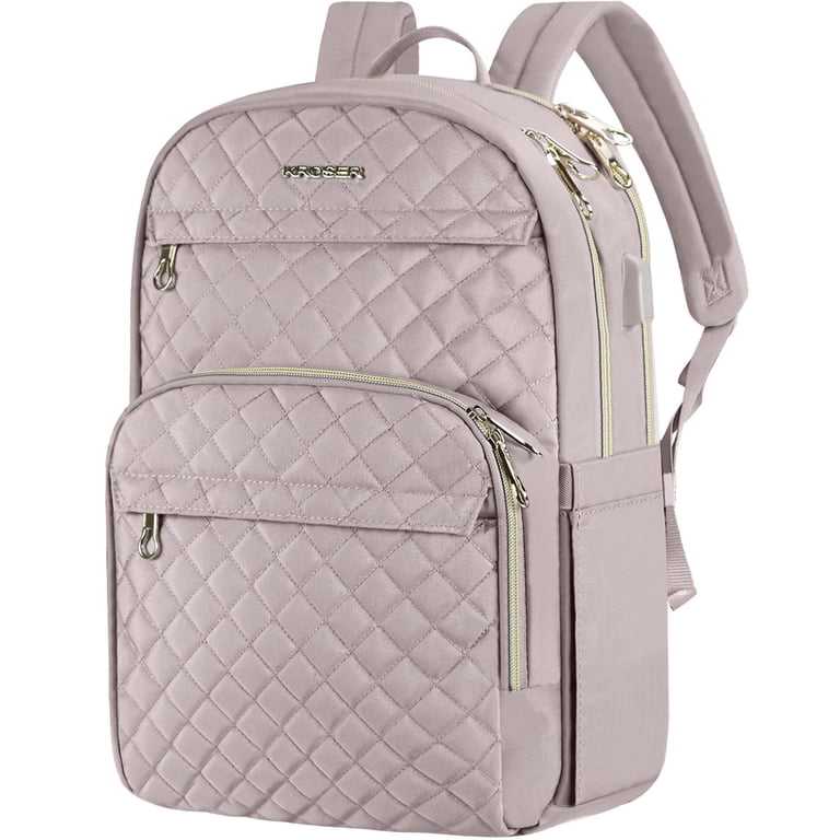 15.6 laptop backpack pink KROSER Lightweight 15.6 Inch USB Laptop Backpack Pink