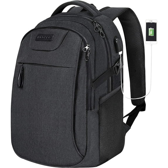 KROSER 15.6" Laptop Backpack Travel Business Computer Backpack College School Casual Daypack -Charcoal Black