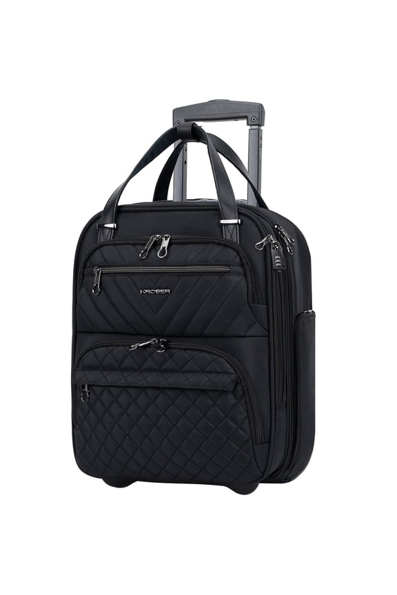 16-Inch Quilt Softside Underseat Carry On Luggage , Black