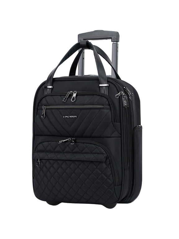 16-Inch Quilt Softside Underseat Carry On Luggage , Black