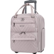 KROSER 16 in Adult Quilt Softside Underseat Luggage, Set, Pink