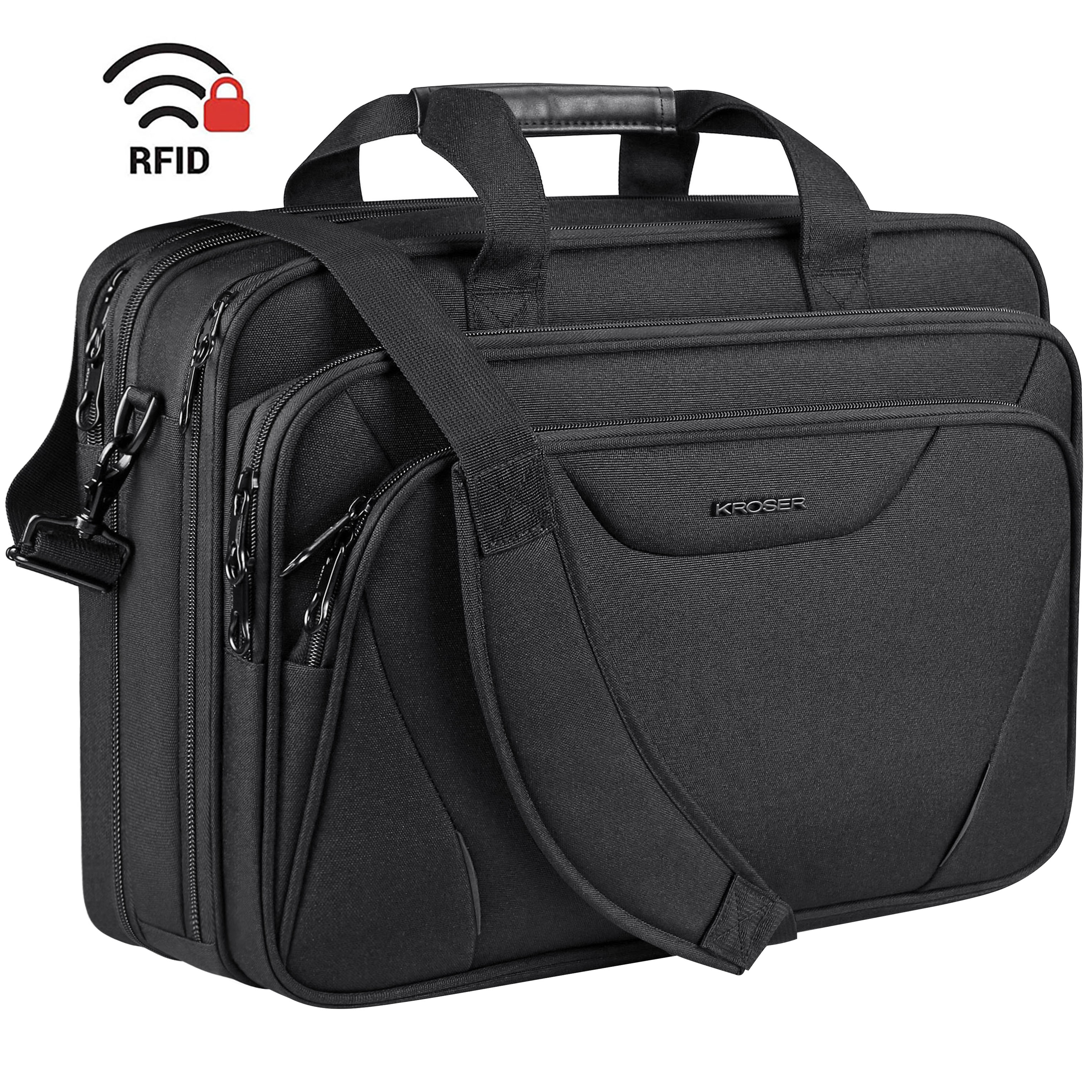 KROSER 18"Laptop Bag Laptop Briefcase Fits Up to 17.3" Laptop Expandable Shoulder Bag Computer Bag, Black - image 1 of 7