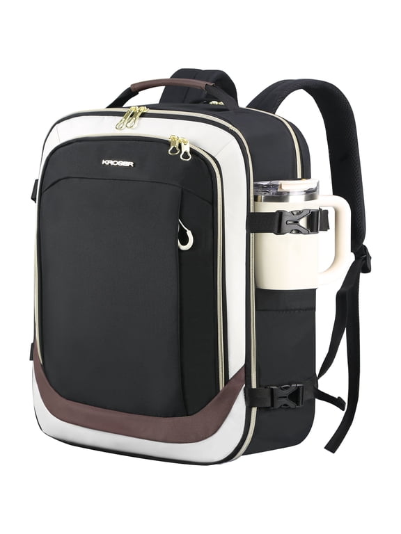 40L Travel Backpack for Women, Airline Approved Carry On Backpack with 2 Packing Cubes, Waterproof Personal Item Bag Fits 17.3" Laptop, TSA Traveling Essentials Weekender Overnight Backpack
