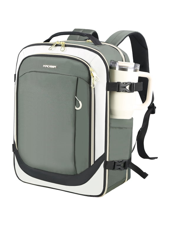 40L Travel Backpack for Women, Airline Approved Carry On Backpack with 2 Packing Cubes, Waterproof Personal Item Bag Fits 17.3" Laptop, TSA Traveling Essentials Weekender Overnight Backpack