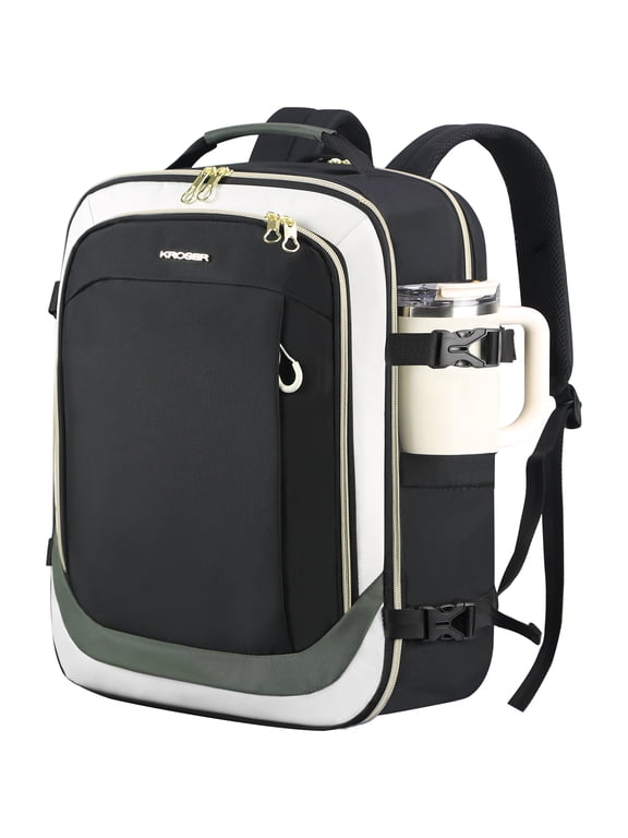 40L Travel Backpack for Women, Airline Approved Carry On Backpack with 2 Packing Cubes, Waterproof Personal Item Bag Fits 17.3" Laptop, TSA Traveling Essentials Weekender Overnight Backpack