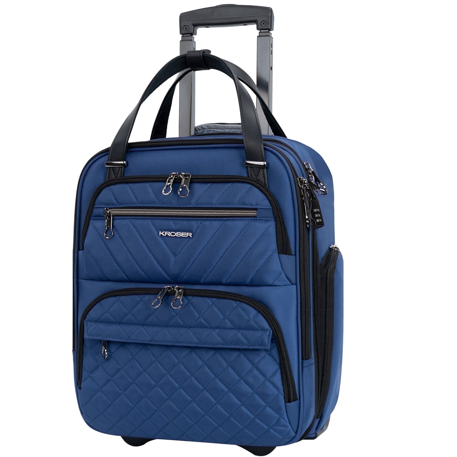 KROSER 16-inch Underseat Carry On Suitcase with Laptop Compartment, Haze Blue