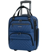 KROSER Carry On Underseat 16-inch Lightweight Overnight Suitcase , Haze Blue