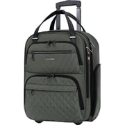 KROSER Carry On Underseat Luggage, 16-inch Lightweight Overnight Suitcase, Army Green