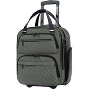 KROSER Carry On Underseat Luggage, 16-inch Lightweight Overnight Suitcase, Army Green