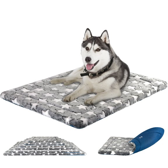 KROSER Dog Bed Mat Pad Reversible(Cool&Warm) Waterproof Crate Dog Bed Pad Machine Washable Pad for XL-Large Dogs