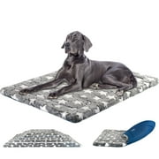 KROSER ReversibleCool&Warm Waterproof Plush Crate Pad with Machine Washable Pad, Blue Star, Extra Large