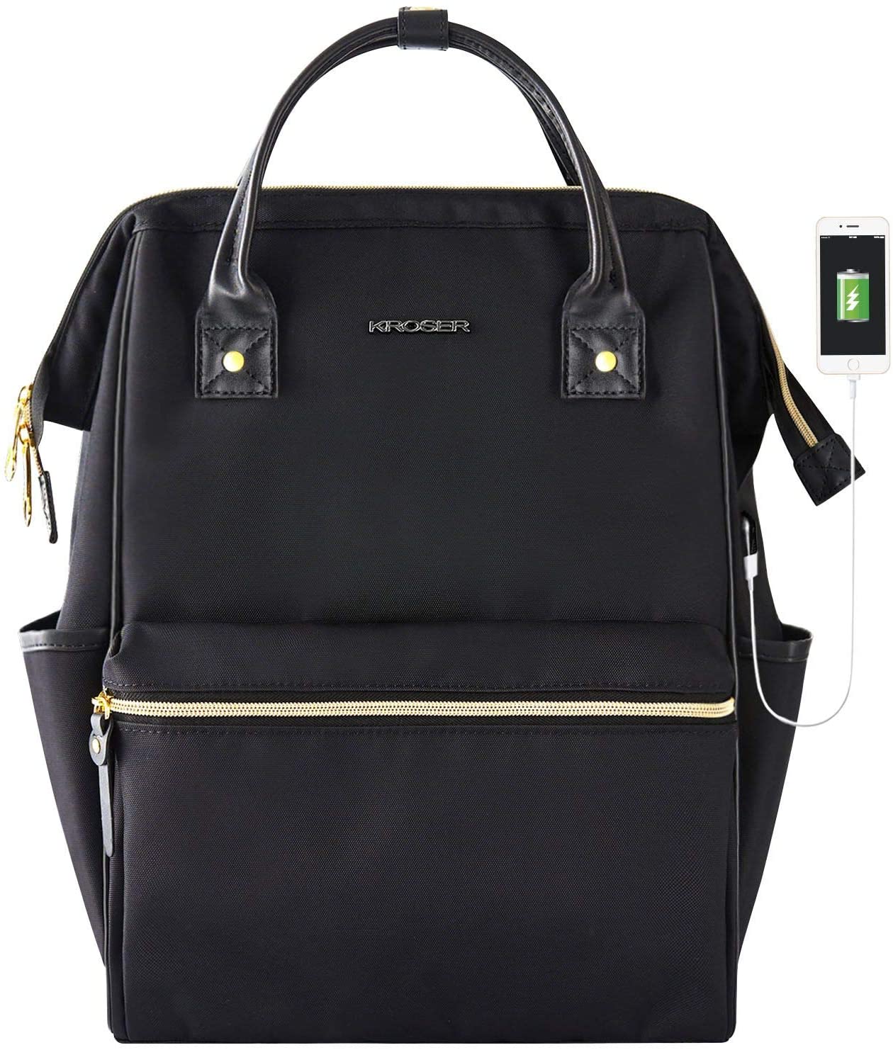 KROSER Laptop Backpack 15.6" School Computer Backpack  Casual Daypack Travel Business Work Bag for Men/Women-Black - image 1 of 10