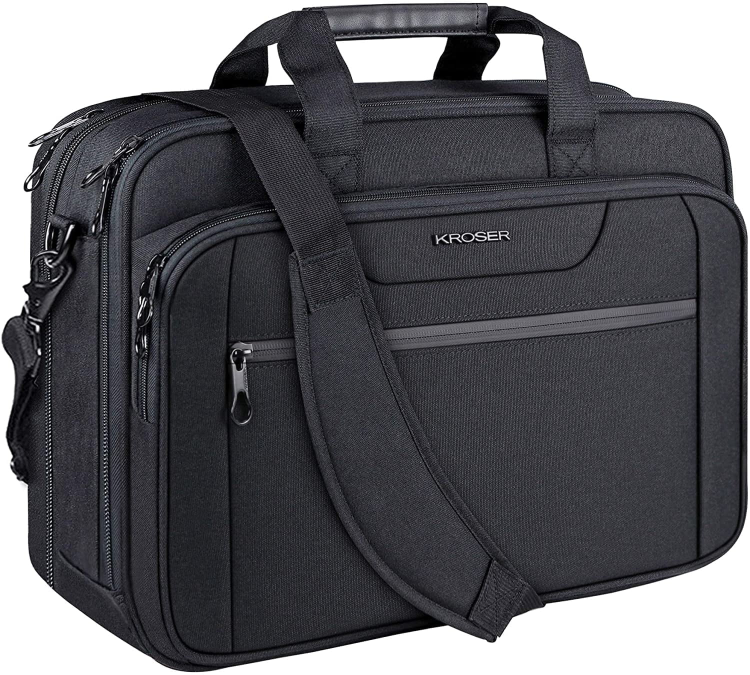 KROSER Shoulder Messenger Up to 17.3 Inch Laptop Bag Briefcase, Black