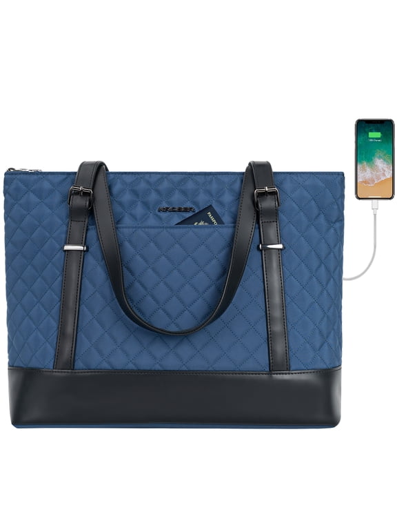Water-Repellent Lightweight 15.6-Inch Laptop Tote Bag for Women