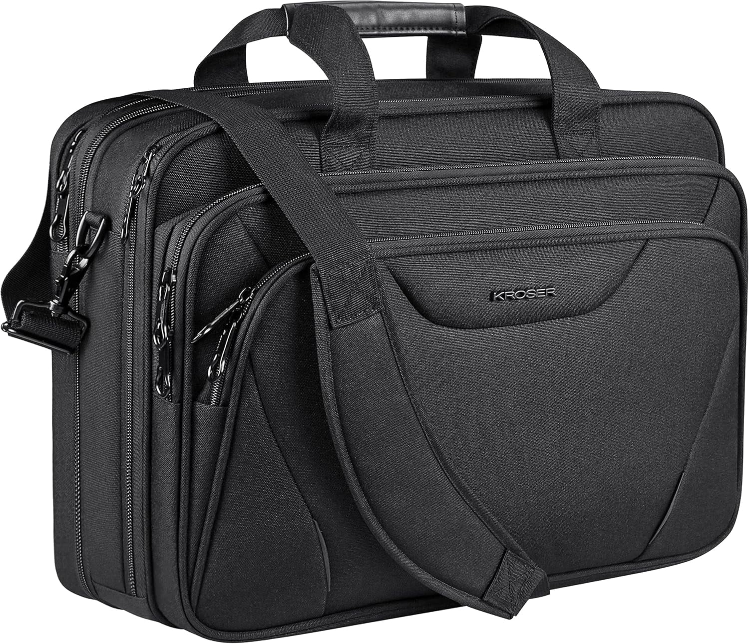 KROSER Large 17.3" Laptop Messenger Carrying Bag, Black