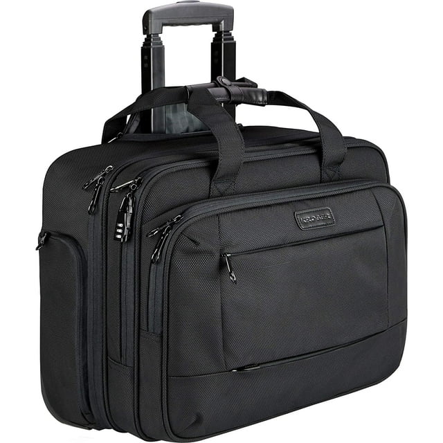 KROSER Rolling Laptop Portfolio Briefcase Work Bag， Black Colour