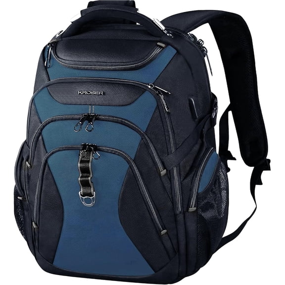 KROSER Travel Laptop Backpack 18.4 Inch XXXL Gaming Backpack with Hard Shell Saferoom RFID Pockets Water-Repellent Business College Daypack Stylish Laptop Bag for Men/Women