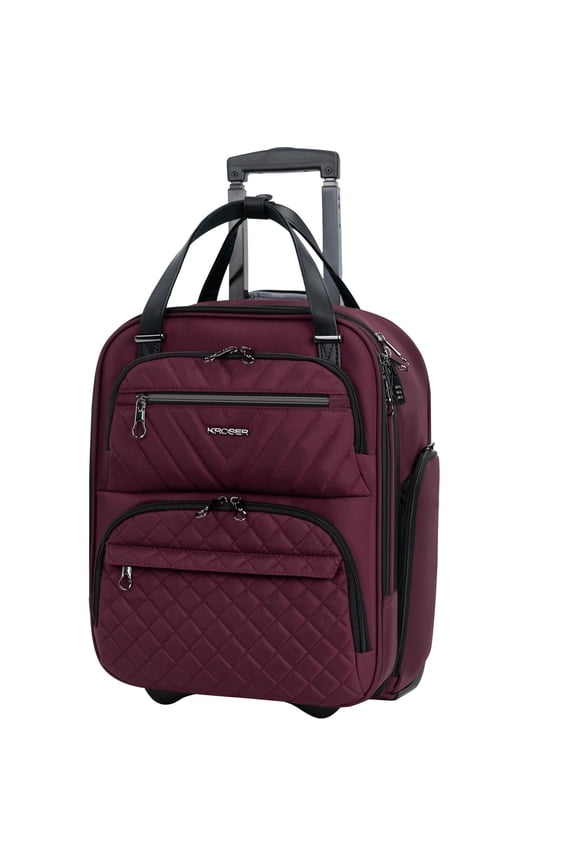 16-Inch Underseat Carry-On Luggage with Water-Resistant Material, Padded Handle & Wheels