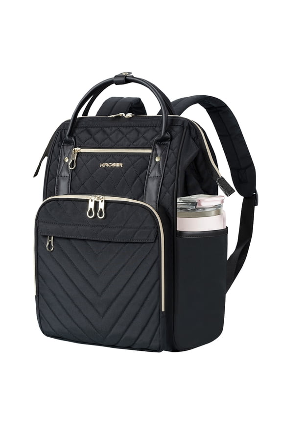 Laptop Backpack 17" Stylish Backpack Water Repellent College Casual Daypack with USB Port Travel Business Work Bag for Men/Women-Quilted