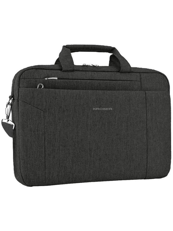 Unisex lightweight Canvas poly 15.6" Laptop Briefcase, Black