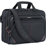 KROSER 15.6" Water Repellent Canvas Poly Multicolor Laptop Messenger Bag, Black