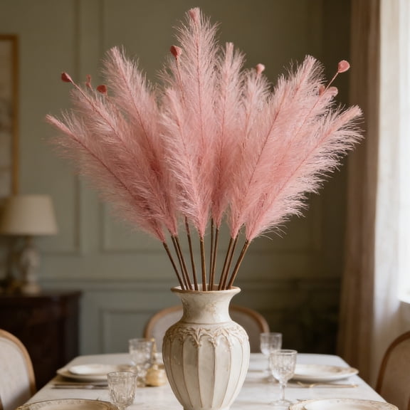 KRQAP Artificial Reeds Grass Flowers Colorful Handmade Combination of Sevens-pronged Feathers Peacock Grass Artificial Fire-works Decoration, Home Items on Sales