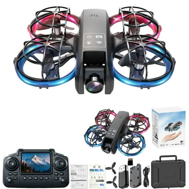 KRQAP Drone With Camera Remote Control With Screen Display And Cool Lights 2.4G RC Quadcopter Altitude Hold For Kids Adults, Must Have Household Items Clearance