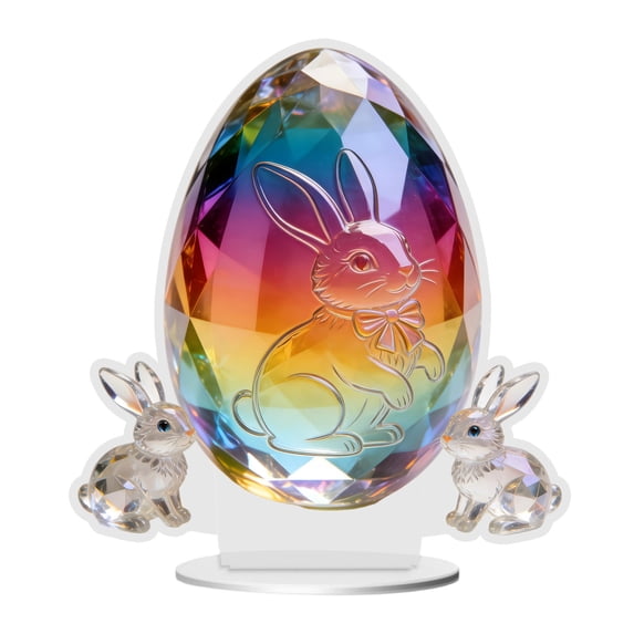 KRQAP Easter Colored 2D Egg Acrylic Desktop Ornament For Living Room Bedroom Study Home Decor Gifts For Children, Home Improvement Must Haves