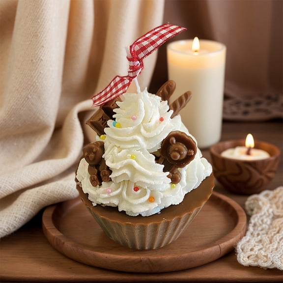 KRQAP Small Bear Cake Cute Scented Candle Heart-Warming Birthday Graduation Gift Holiday Souvenir Friend Gift, Home Items Summer Savings