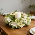 thumbnail image 1 of KRQAP Spring and Summer Artificial Flower Garlands Mini Floral Wedding Candle Ring Wedding Wreath Table Centerpiece Party Home Door Decoration, Must Haves for Home, 1 of 6
