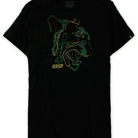 KRSP. Mens Bad Kitty Neon Graphic T-Shirt, Black, Small